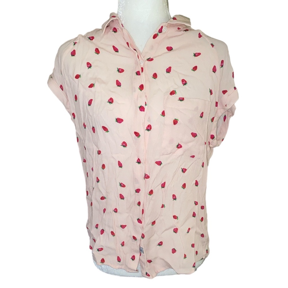 Rails Chase Strawberries Button Down Blouse - Xs - image 3